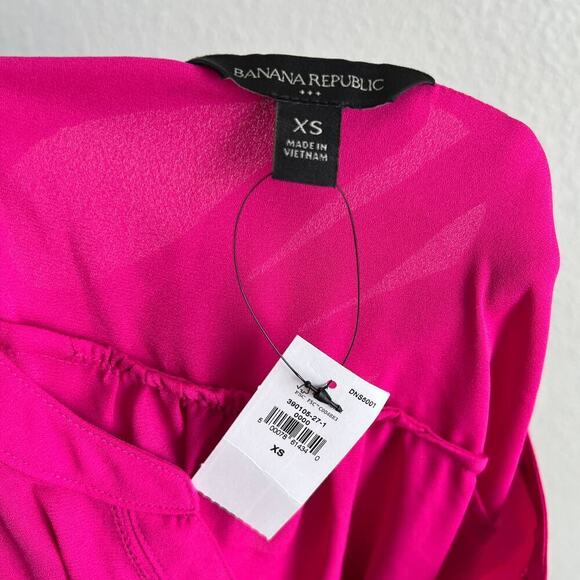 New Banana Republic Factory Bright Pink Top Women's XS Dolman Sleeve Relaxed - Picture 4 of 4